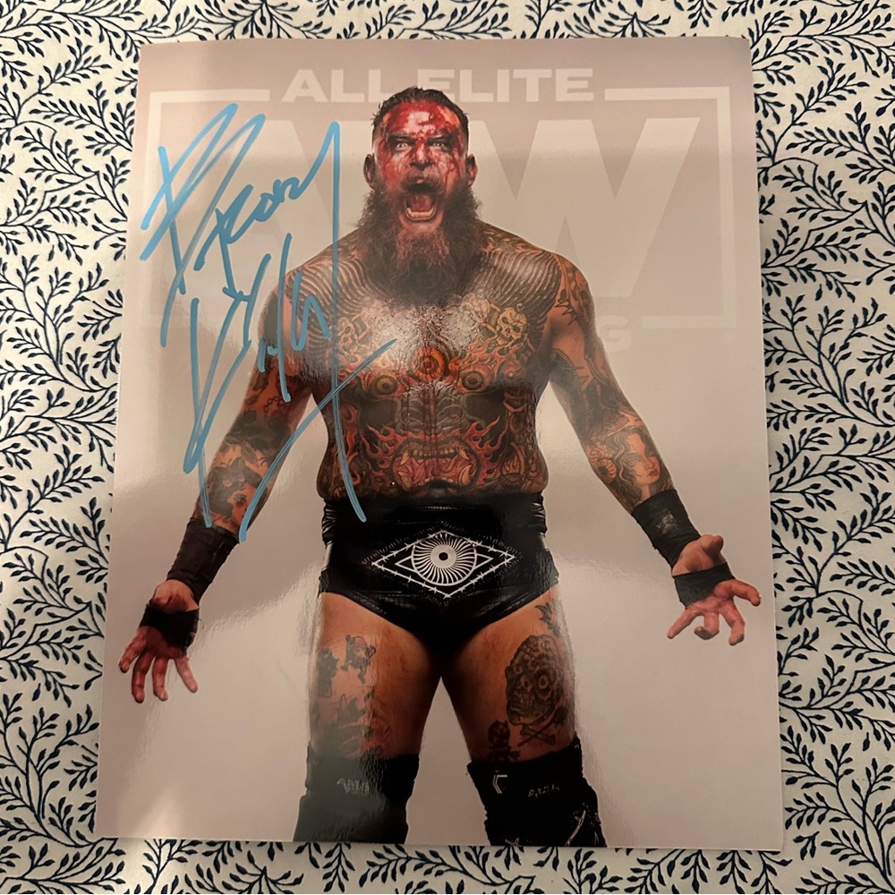 Brody King signed picture AEW ROH HOUSE OF BLACK Malakai Black Buddy Matthews